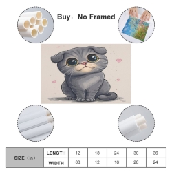 Chat américain à poil court Peinture sur toile sans cadre, impressions posters art mural pour déco maison chambre bureau