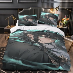 Tueur de démons: Demon Slayer Housse de Couette Imprimée 3D Douce 3 Pièces Literie Garçons Filles