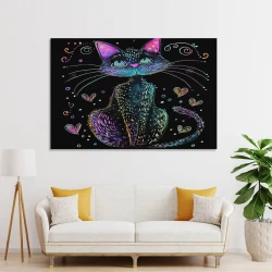 Chat Peinture sur toile sans cadre, impressions posters art mural pour déco maison chambre bureau