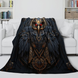 Hibou Plaid en Polaire Imprimé 3D Couverture Douce Confortable pour Canapé Lit Bureau