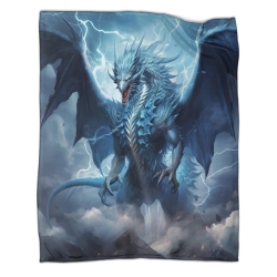 occidental Dragón Manta de Forro Polar Impresa en 3D Suave y Acogedora para Sofá Cama Oficina