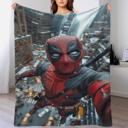 Marvel Deadpool Plaid en Polaire Imprimé 3D Couverture Douce Confortable pour Canapé Lit Bureau