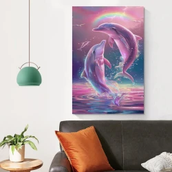 Dauphin Peinture sur toile sans cadre, impressions posters art mural pour déco maison chambre bureau