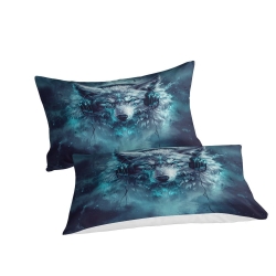 Loup Housse de Couette Imprimée 3D Douce 3 Pièces Literie Garçons Filles