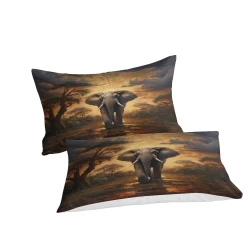 Éléphant Housse de Couette Imprimée 3D Douce 3 Pièces Literie Garçons Filles