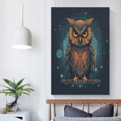 Hibou Peinture sur toile sans cadre, impressions posters art mural pour déco maison chambre bureau
