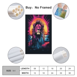 Lion Peinture sur toile sans cadre, impressions posters art mural pour déco maison chambre bureau