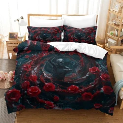 Crâne Housse de Couette Imprimée 3D Douce 3 Pièces Literie Garçons Filles