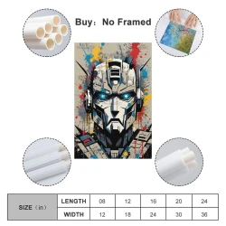 Transformers Optimus Prime Peinture sur toile sans cadre, impressions posters art mural pour déco maison chambre bureau