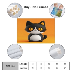 Chat Peinture sur toile sans cadre, impressions posters art mural pour déco maison chambre bureau