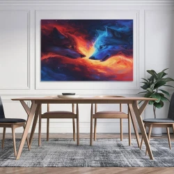 Colorful Lupo Pittura su tela senza cornice, stampe di poster arte murale per arredo casa camera ufficio