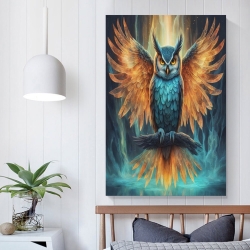 Hibou Peinture sur toile sans cadre, impressions posters art mural pour déco maison chambre bureau