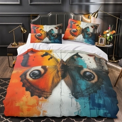 Papillon Housse de Couette Imprimée 3D Douce 3 Pièces Literie Garçons Filles