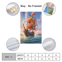 Voilier Peinture sur toile sans cadre, impressions posters art mural pour déco maison chambre bureau
