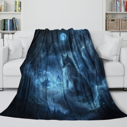 Wolf 3D Gedruckte Fleece-Decke Weiche Gemütliche Decke für Sofa Bett Büro