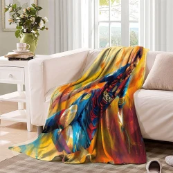 Lionel Messi Plaid en Polaire Imprimé 3D Couverture Douce Confortable pour Canapé Lit Bureau
