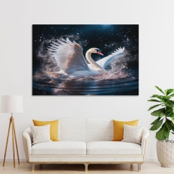 Cygne Peinture sur toile sans cadre, impressions posters art mural pour déco maison chambre bureau