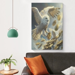 Hibou Peinture sur toile sans cadre, impressions posters art mural pour déco maison chambre bureau