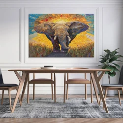 Éléphant Peinture sur toile sans cadre, impressions posters art mural pour déco maison chambre bureau