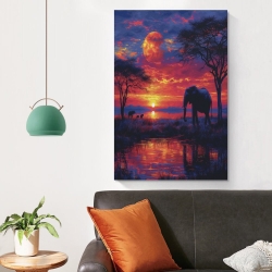 Éléphant Peinture sur toile sans cadre, impressions posters art mural pour déco maison chambre bureau