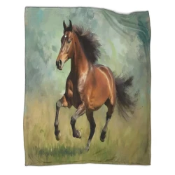Cheval Plaid en Polaire Imprimé 3D Couverture Douce Confortable pour Canapé Lit Bureau