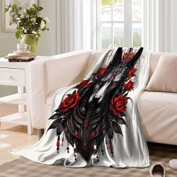 Dieu égyptien Anubis Plaid en Polaire Imprimé 3D Couverture Douce Confortable pour Canapé Lit Bureau