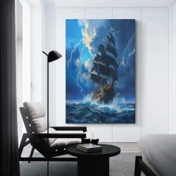 Voilier Peinture sur toile sans cadre, impressions posters art mural pour déco maison chambre bureau