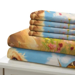 Golden Retriever Housse de Couette Imprimée 3D Douce 3 Pièces Literie Garçons Filles