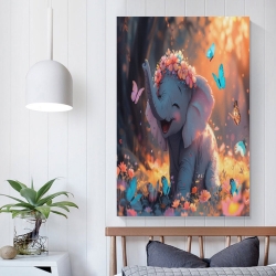 Éléphant Peinture sur toile sans cadre, impressions posters art mural pour déco maison chambre bureau
