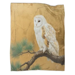 Hibou Plaid en Polaire Imprimé 3D Couverture Douce Confortable pour Canapé Lit Bureau