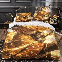 Tueur de démons: Demon Slayer Housse de Couette Imprimée 3D Douce 3 Pièces Literie Garçons Filles