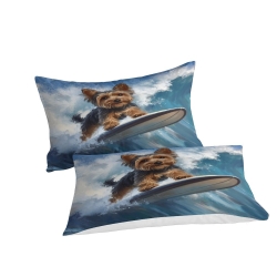 Yorkshire Terrier Housse de Couette Imprimée 3D Douce 3 Pièces Literie Garçons Filles