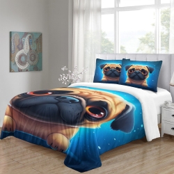 Bouledogue français Housse de Couette Imprimée 3D Douce 3 Pièces Literie Garçons Filles
