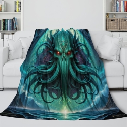 Mythe de l'horreur Cthulhu Plaid en Polaire Imprimé 3D Couverture Douce Confortable pour Canapé Lit Bureau