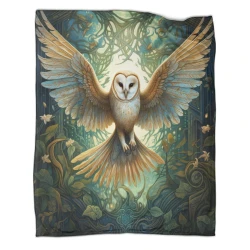 Hibou Plaid en Polaire Imprimé 3D Couverture Douce Confortable pour Canapé Lit Bureau