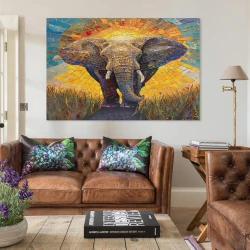 Éléphant Peinture sur toile sans cadre, impressions posters art mural pour déco maison chambre bureau