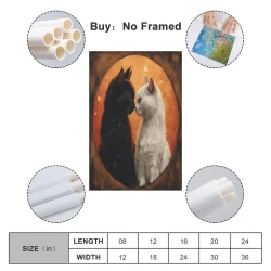 Chat Peinture sur toile sans cadre, impressions posters art mural pour déco maison chambre bureau
