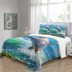 Phoque Housse de Couette Imprimée 3D Douce 3 Pièces Literie Garçons Filles