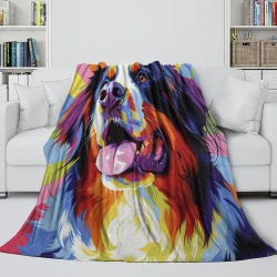 Bouvier bernois Plaid en Polaire Imprimé 3D Couverture Douce Confortable pour Canapé Lit Bureau