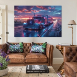 Gros camion Peinture sur toile sans cadre, impressions posters art mural pour déco maison chambre bureau