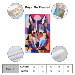 Loup Peinture sur toile sans cadre, impressions posters art mural pour déco maison chambre bureau