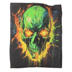 Skull 3D Printed Fleece Throw Blanket Soft Cozy Blanket for Couch Sofa Bed Office