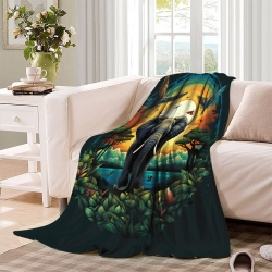 Éléphant Plaid en Polaire Imprimé 3D Couverture Douce Confortable pour Canapé Lit Bureau