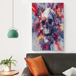 Crâne Peinture sur toile sans cadre, impressions posters art mural pour déco maison chambre bureau