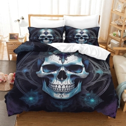 Crâne Housse de Couette Imprimée 3D Douce 3 Pièces Literie Garçons Filles
