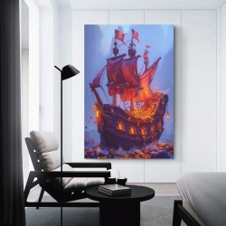 Voilier Peinture sur toile sans cadre, impressions posters art mural pour déco maison chambre bureau