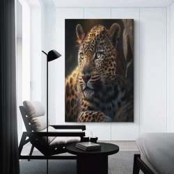 Léopard Peinture sur toile sans cadre, impressions posters art mural pour déco maison chambre bureau