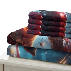 Avengers Iron Man Housse de Couette Imprimée 3D Douce 3 Pièces Literie Garçons Filles