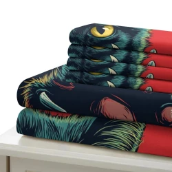 Chat Housse de Couette Imprimée 3D Douce 3 Pièces Literie Garçons Filles