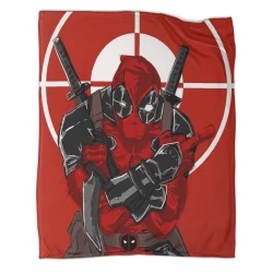 Marvel Deadpool Plaid en Polaire Imprimé 3D Couverture Douce Confortable pour Canapé Lit Bureau